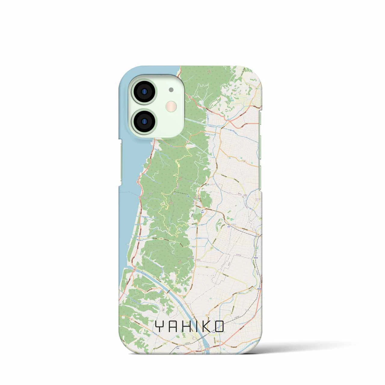 【弥彦】地図柄iPhoneケース（バックカバータイプ・ナチュラル）iPhone 12 mini 用