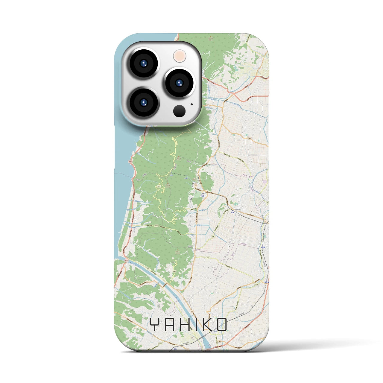 【弥彦】地図柄iPhoneケース（バックカバータイプ・ナチュラル）iPhone 13 Pro 用