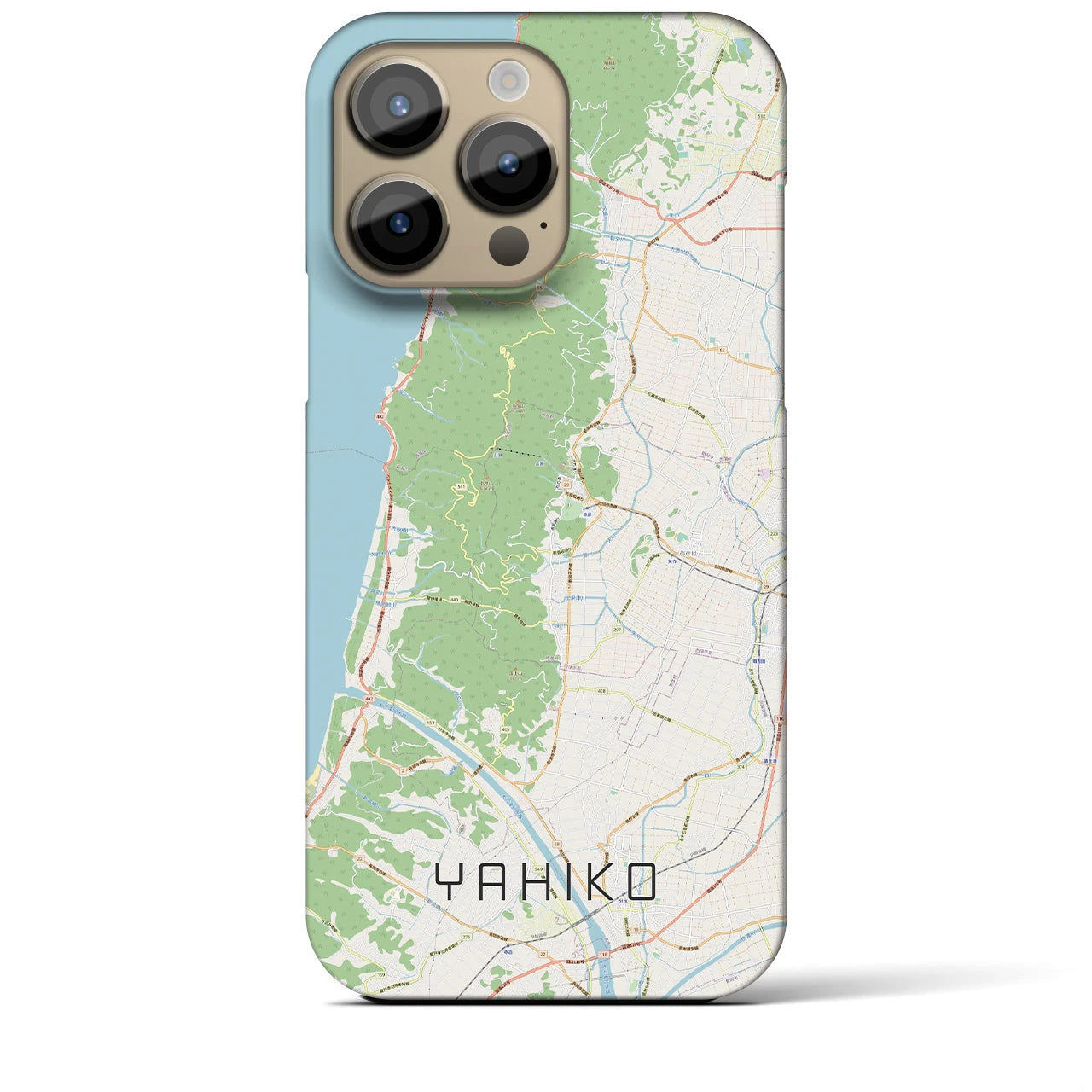【弥彦】地図柄iPhoneケース（バックカバータイプ・ナチュラル）iPhone 14 Pro Max 用