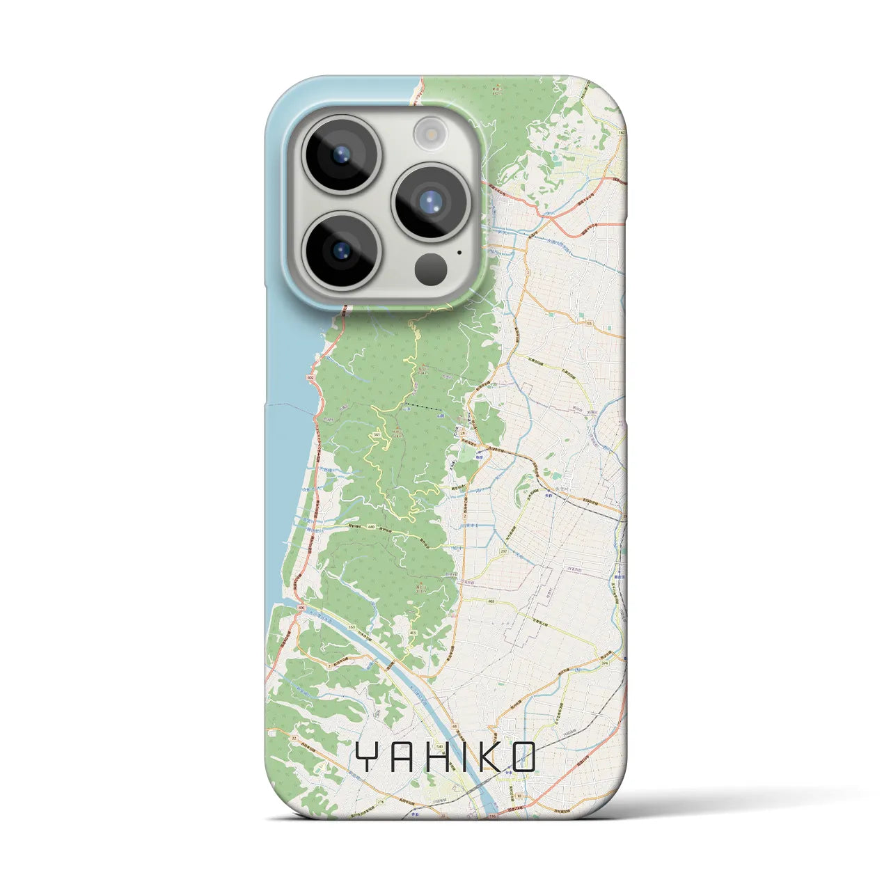 【弥彦】地図柄iPhoneケース（バックカバータイプ・ナチュラル）iPhone 15 Pro 用