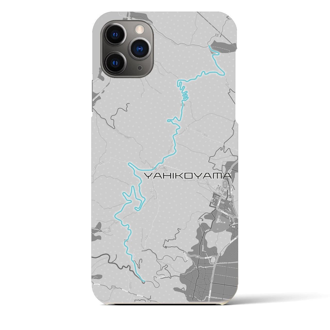 Recipro × Crossfield【弥彦山】地図柄iPhoneケース（バックカバータイプ・アッシュ）iPhone 11 Pro Max 用