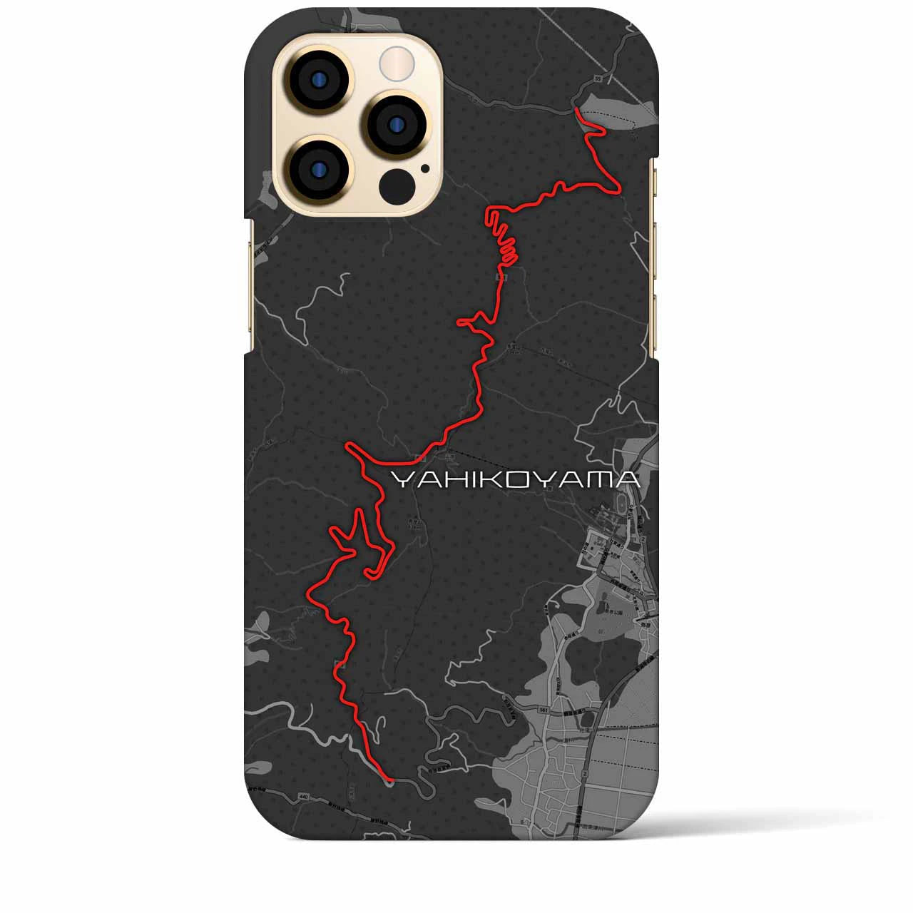 Recipro × Crossfield【弥彦山】地図柄iPhoneケース（バックカバータイプ・チャコール）iPhone 12 Pro Max 用
