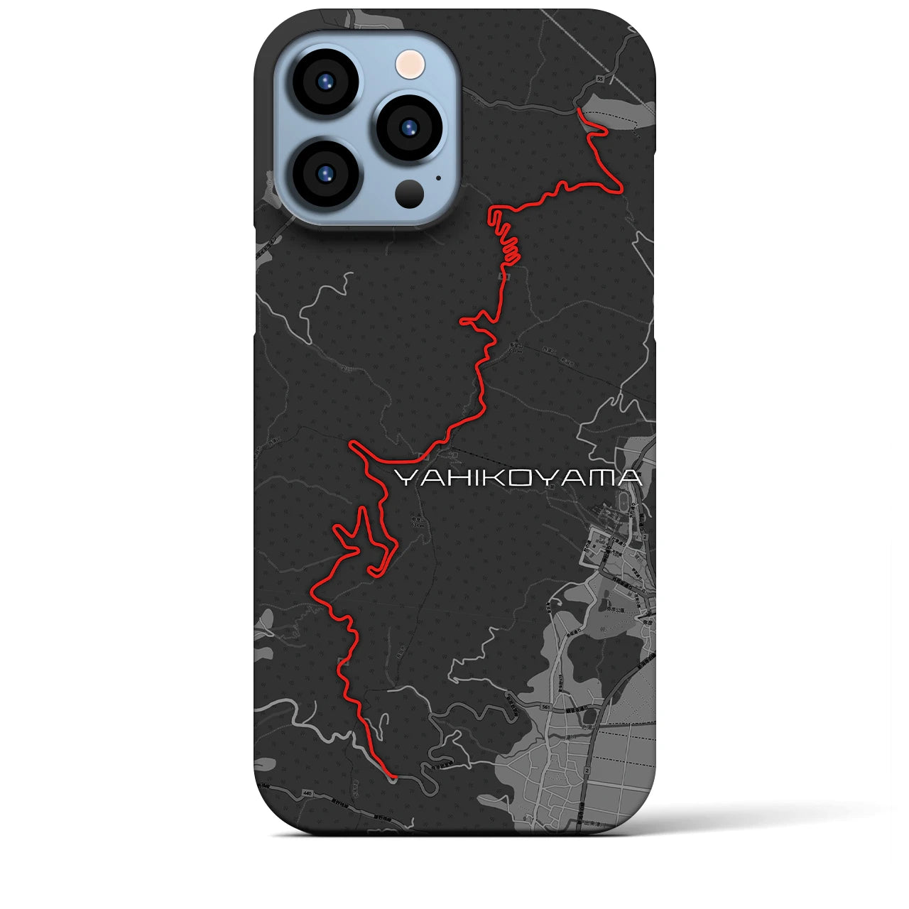Recipro × Crossfield【弥彦山】地図柄iPhoneケース（バックカバータイプ・チャコール）iPhone 13 Pro Max 用