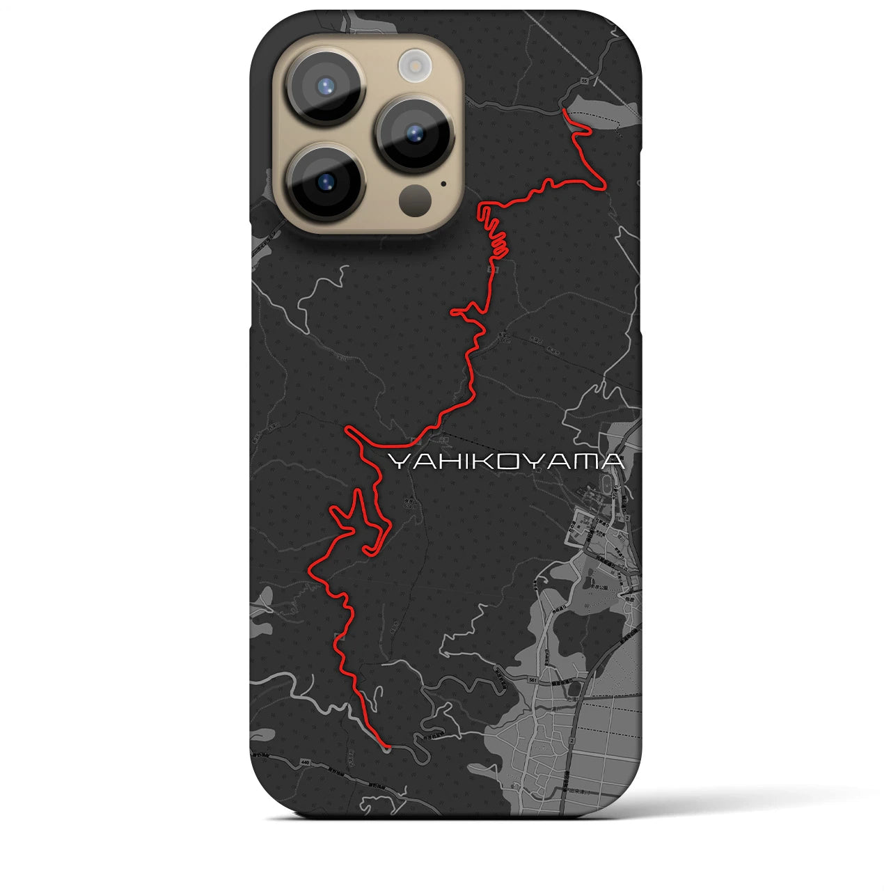 Recipro × Crossfield【弥彦山】地図柄iPhoneケース（バックカバータイプ・チャコール）iPhone 14 Pro Max 用
