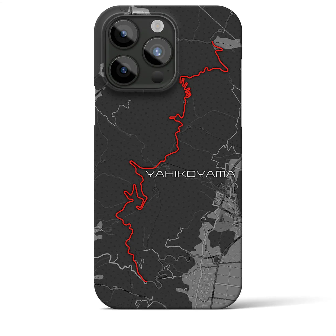 Recipro × Crossfield【弥彦山】地図柄iPhoneケース（バックカバータイプ・チャコール）iPhone 15 Pro Max 用