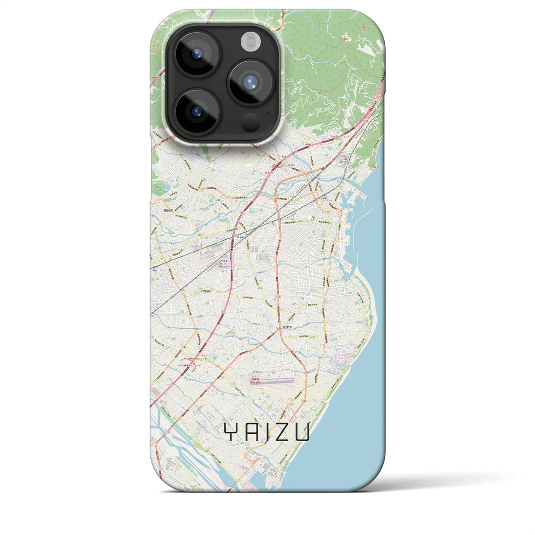 【焼津】地図柄iPhoneケース（バックカバータイプ・ナチュラル）iPhone 15 Pro Max 用