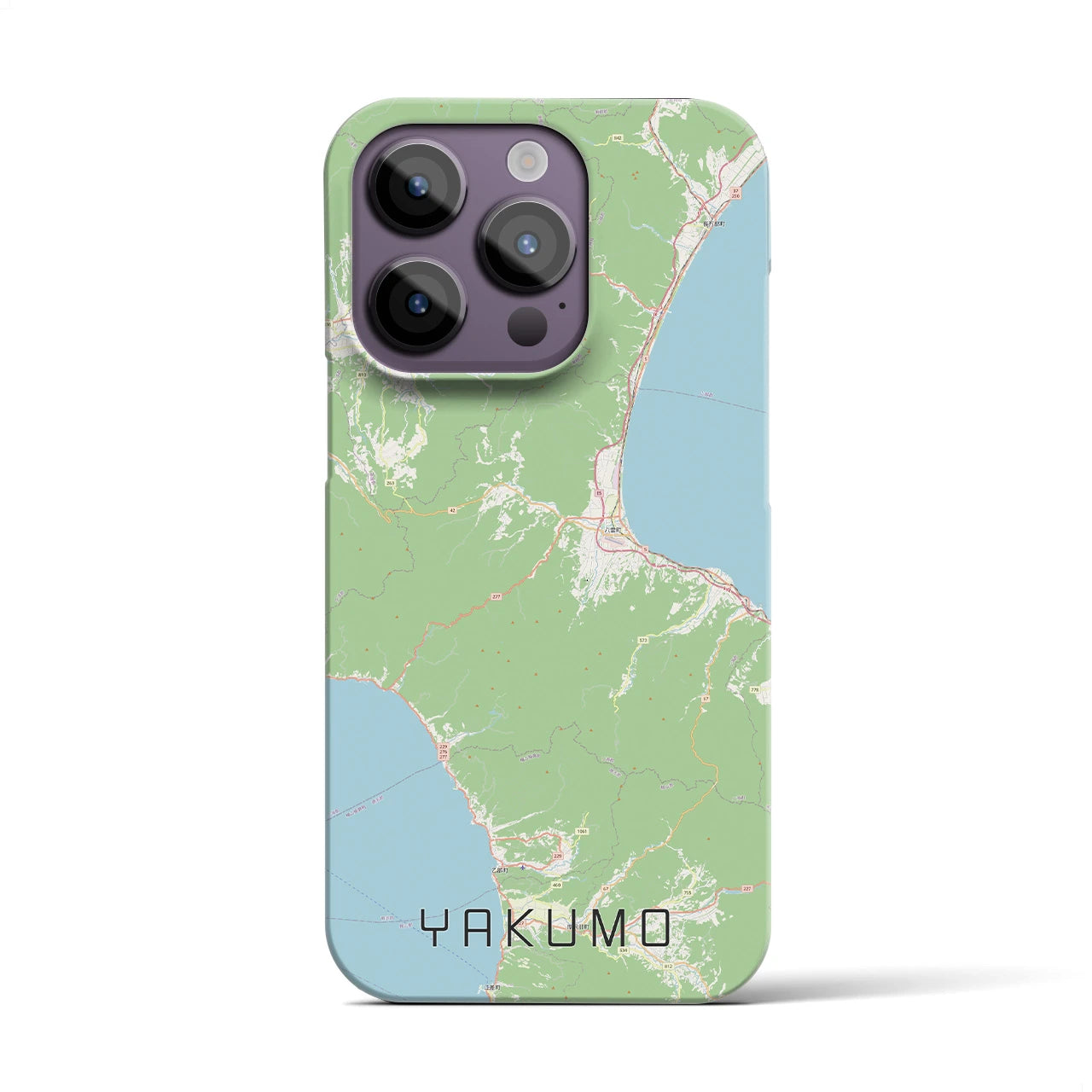 【八雲】地図柄iPhoneケース（バックカバータイプ・ナチュラル）iPhone 14 Pro 用
