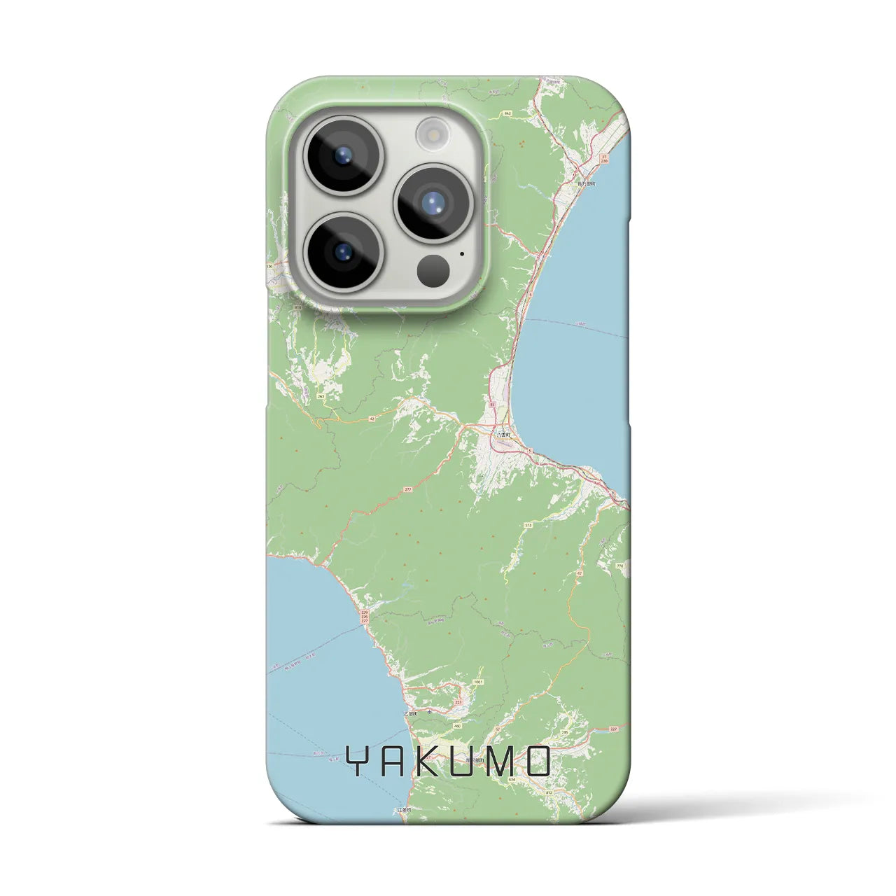 【八雲】地図柄iPhoneケース（バックカバータイプ・ナチュラル）iPhone 15 Pro 用