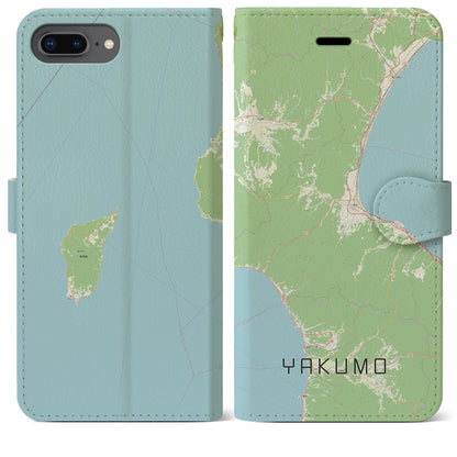 【八雲（北海道）】地図柄iPhoneケース（手帳タイプ）ナチュラル・iPhone 8Plus /7Plus / 6sPlus / 6Plus 用