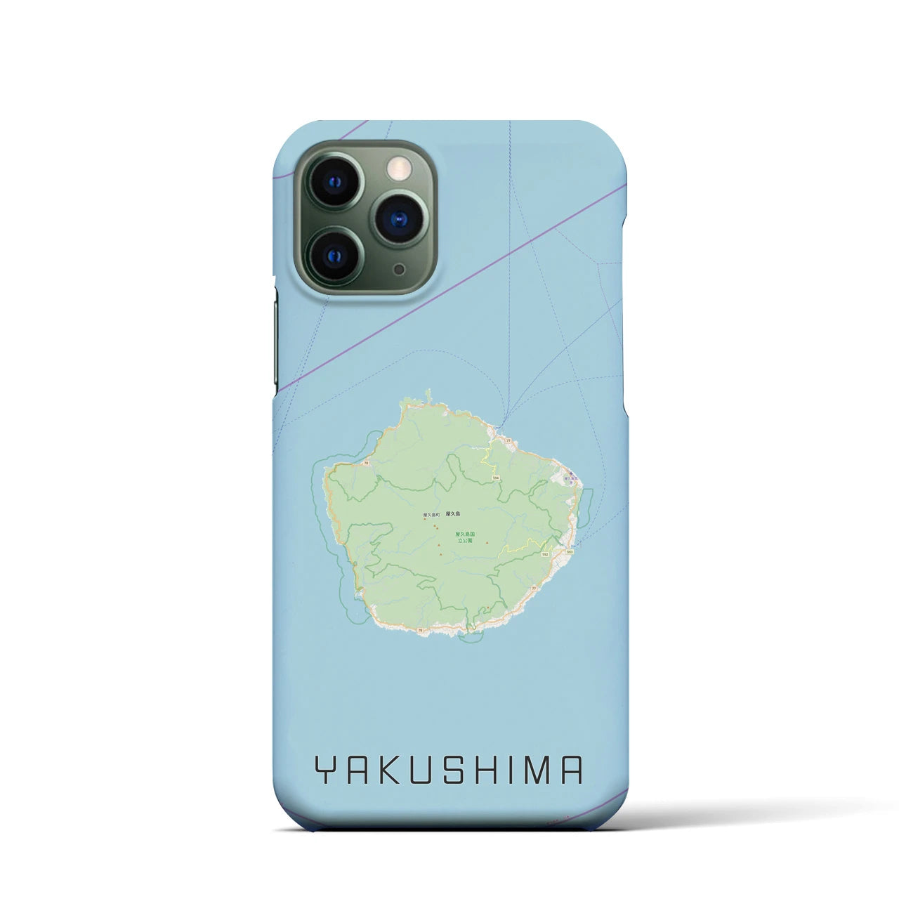 【屋久島】地図柄iPhoneケース（バックカバータイプ・ナチュラル）iPhone 11 Pro 用