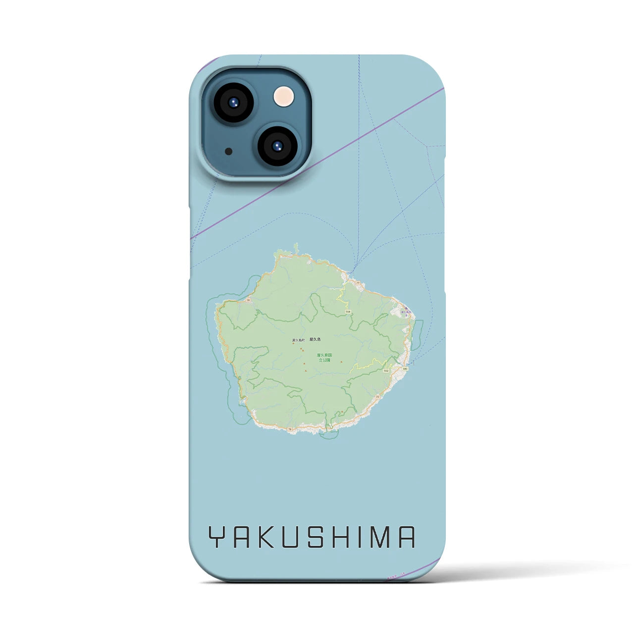 【屋久島】地図柄iPhoneケース（バックカバータイプ・ナチュラル）iPhone 13 用