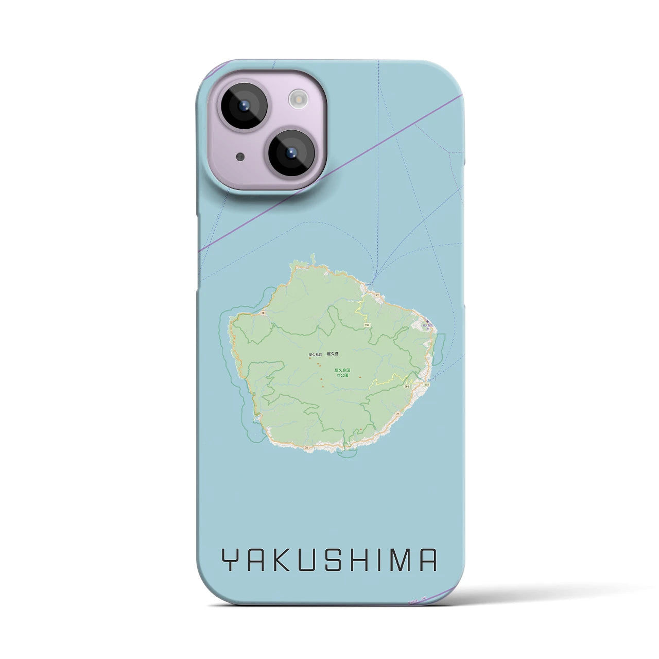 【屋久島】地図柄iPhoneケース（バックカバータイプ・ナチュラル）iPhone 14 用