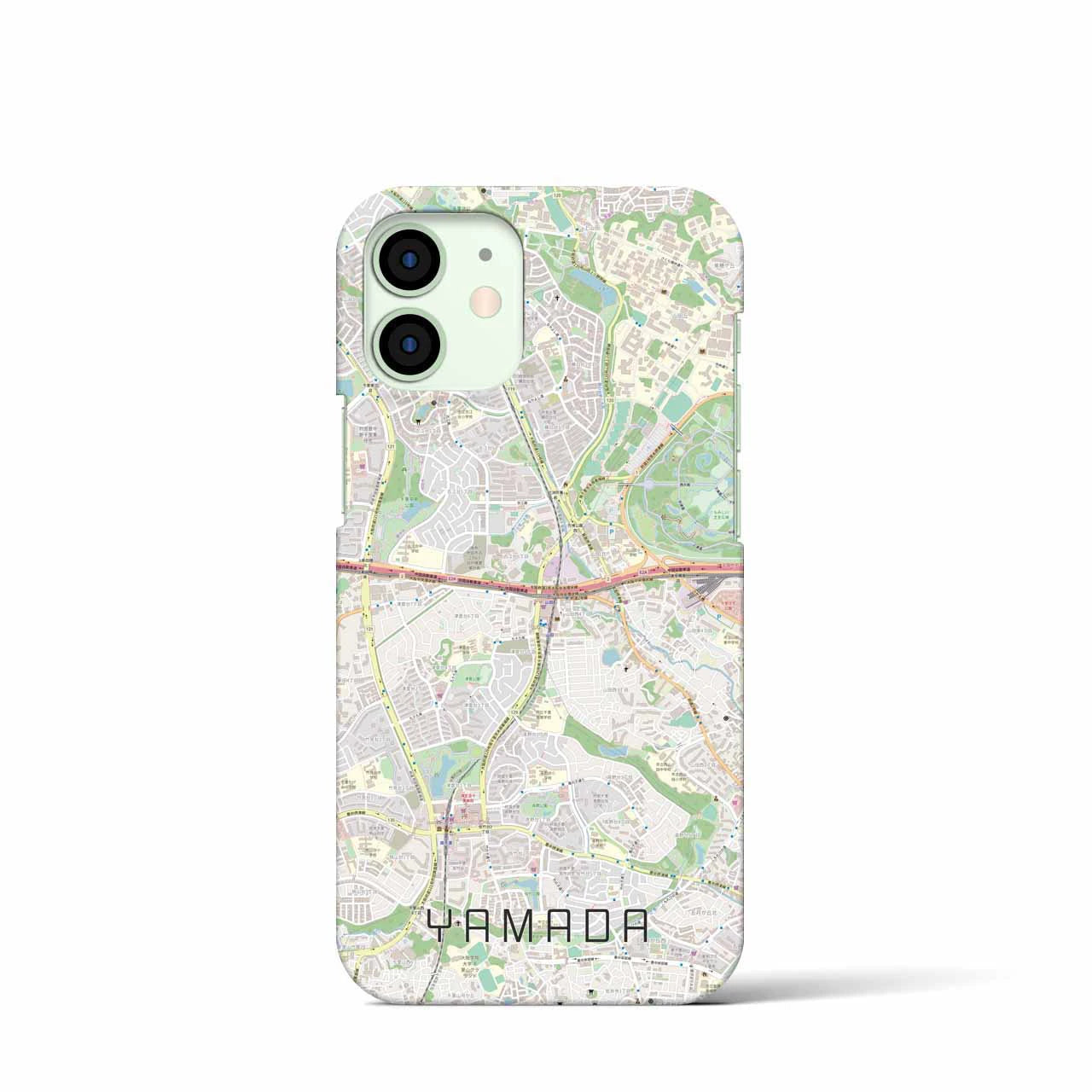 【山田】地図柄iPhoneケース（バックカバータイプ・ナチュラル）iPhone 12 mini 用