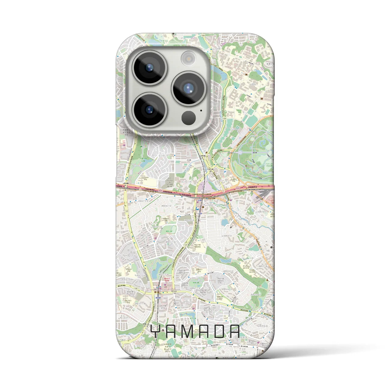 【山田】地図柄iPhoneケース（バックカバータイプ・ナチュラル）iPhone 15 Pro 用