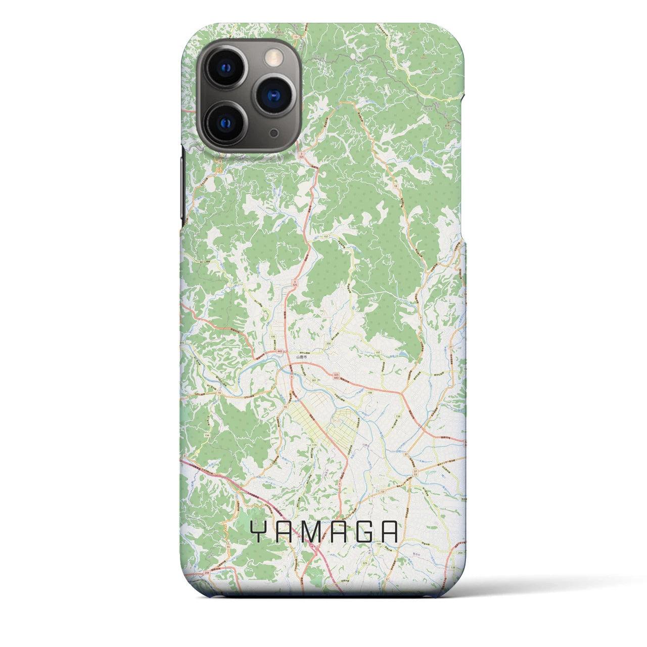 【山鹿】地図柄iPhoneケース（バックカバータイプ・ナチュラル）iPhone 11 Pro Max 用