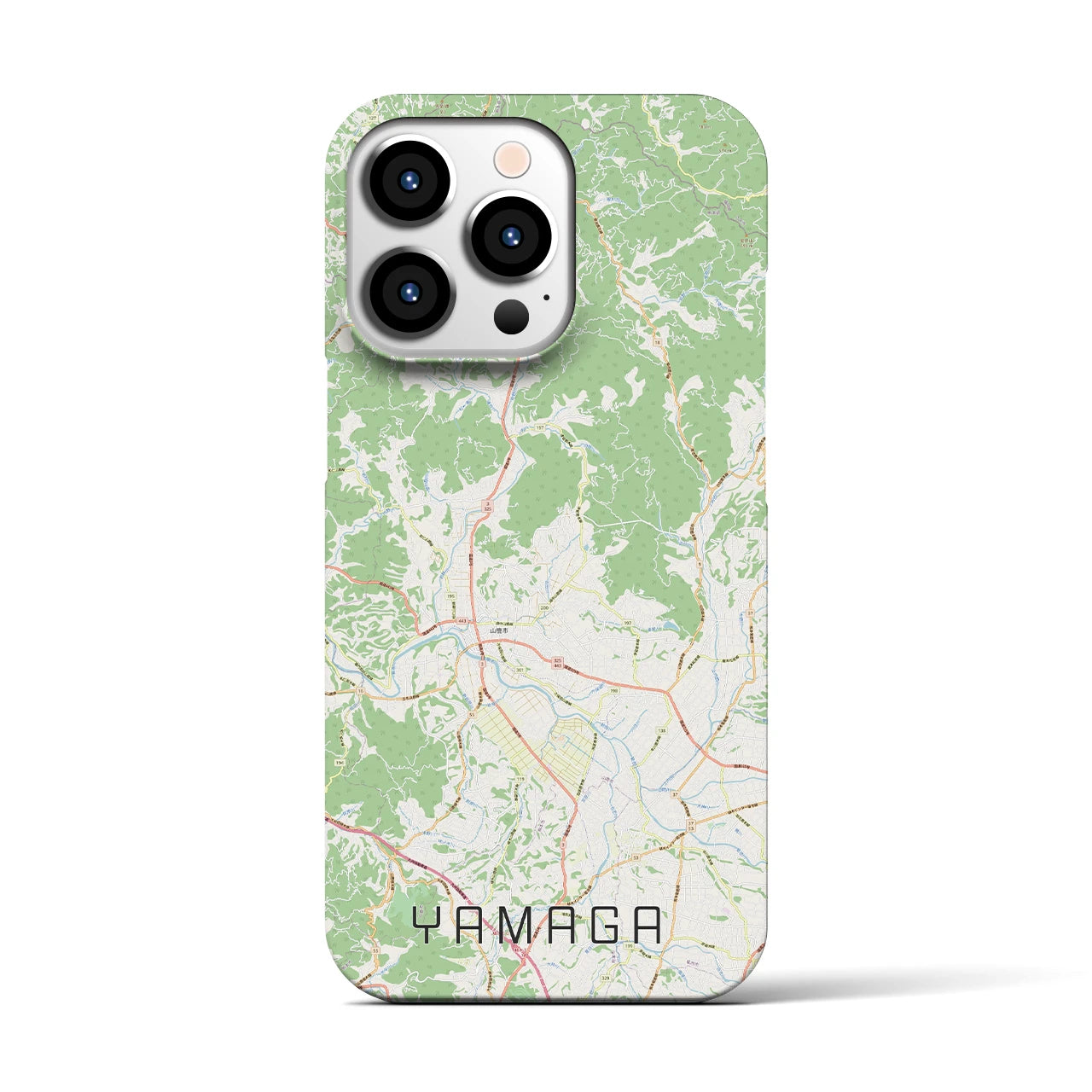 【山鹿】地図柄iPhoneケース（バックカバータイプ・ナチュラル）iPhone 13 Pro 用