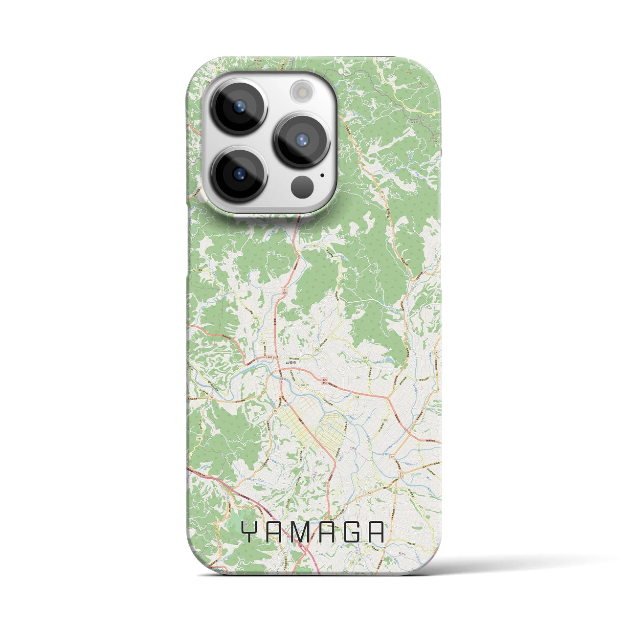 【山鹿】地図柄iPhoneケース（バックカバータイプ・ナチュラル）iPhone 14 Pro 用