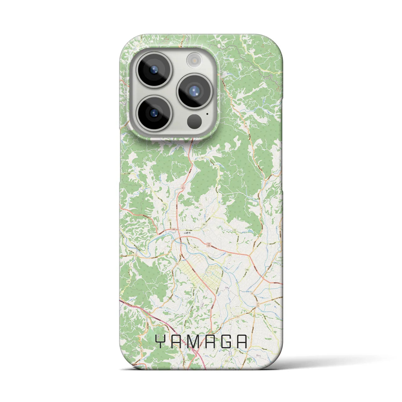 【山鹿】地図柄iPhoneケース（バックカバータイプ・ナチュラル）iPhone 15 Pro 用