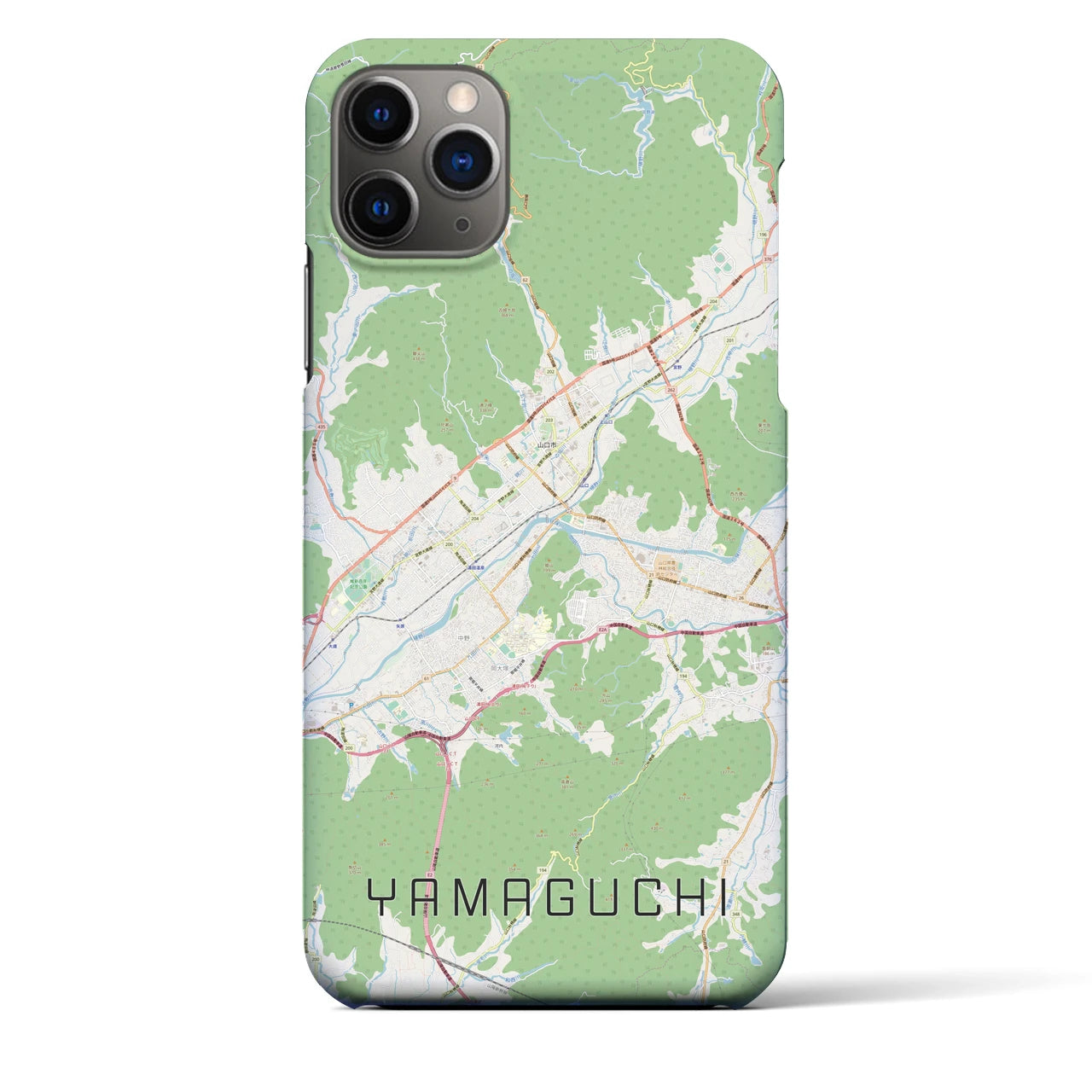 【山口】地図柄iPhoneケース（バックカバータイプ・ナチュラル）iPhone 11 Pro Max 用