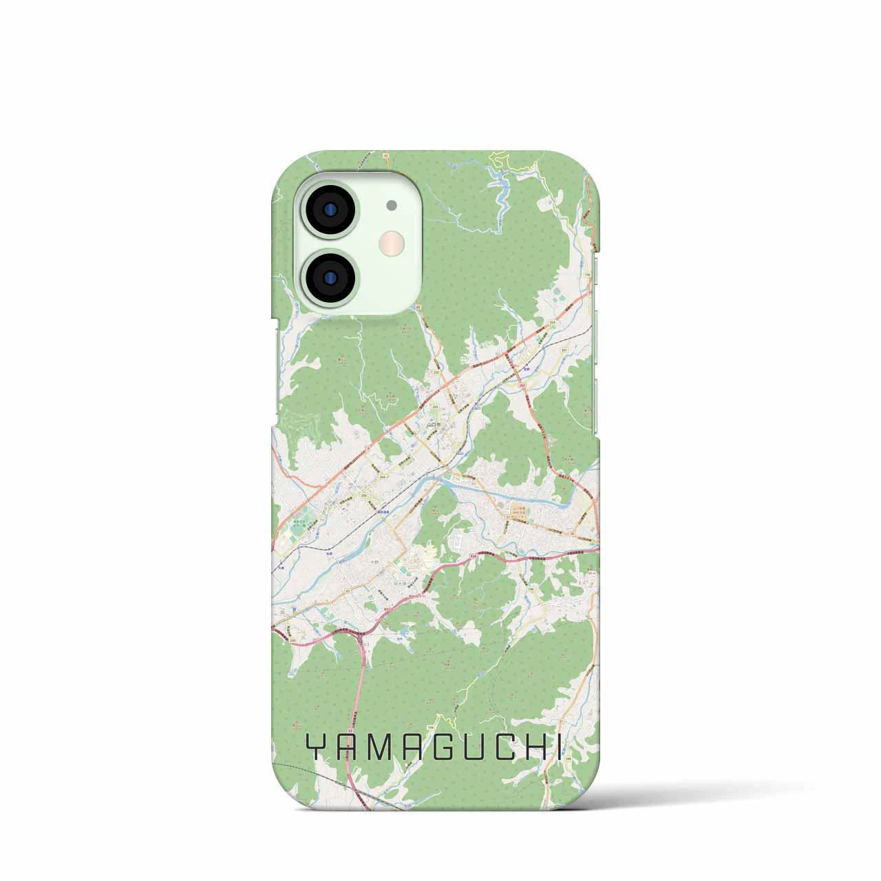 【山口】地図柄iPhoneケース（バックカバータイプ・ナチュラル）iPhone 12 mini 用