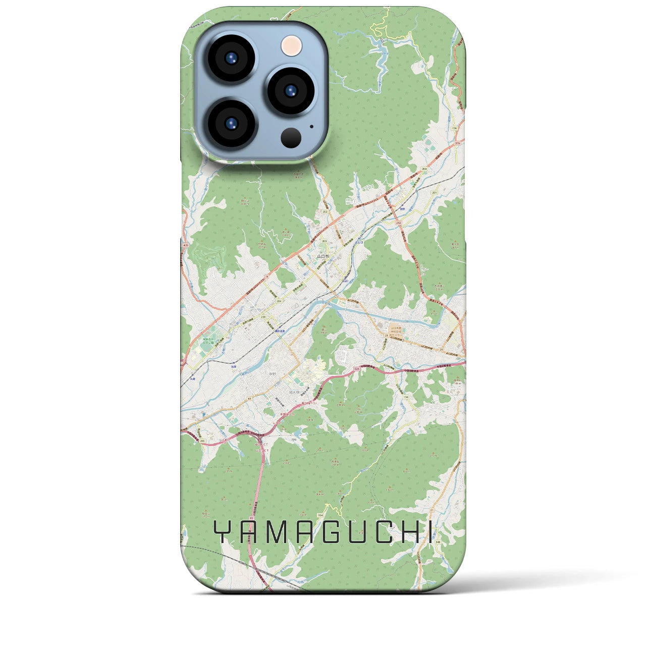 【山口】地図柄iPhoneケース（バックカバータイプ・ナチュラル）iPhone 13 Pro Max 用
