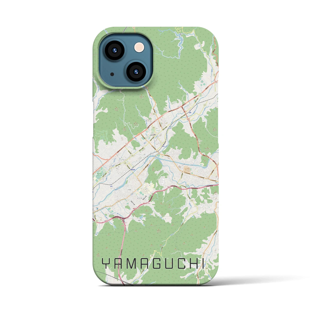 【山口】地図柄iPhoneケース（バックカバータイプ・ナチュラル）iPhone 13 用