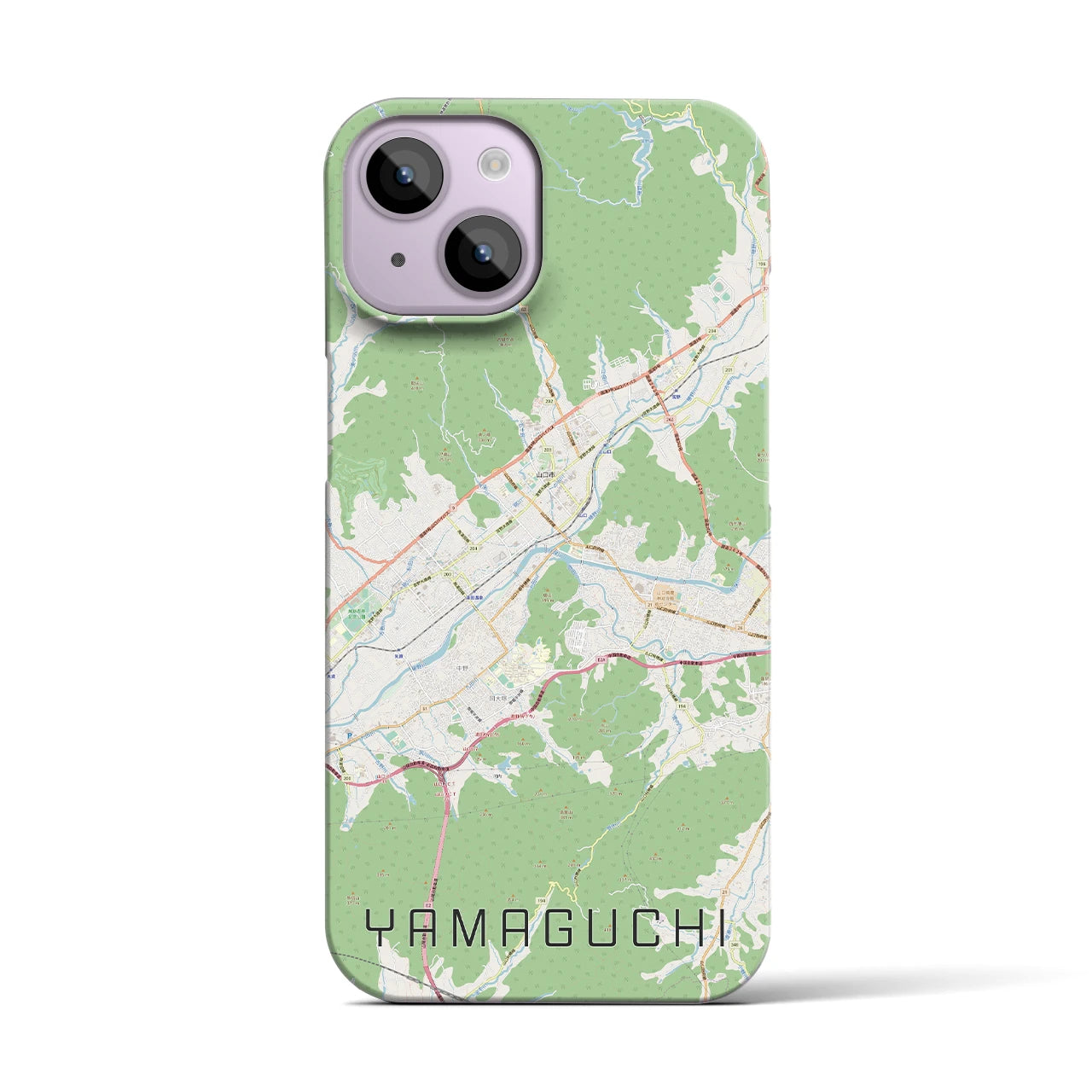 【山口】地図柄iPhoneケース（バックカバータイプ・ナチュラル）iPhone 14 用