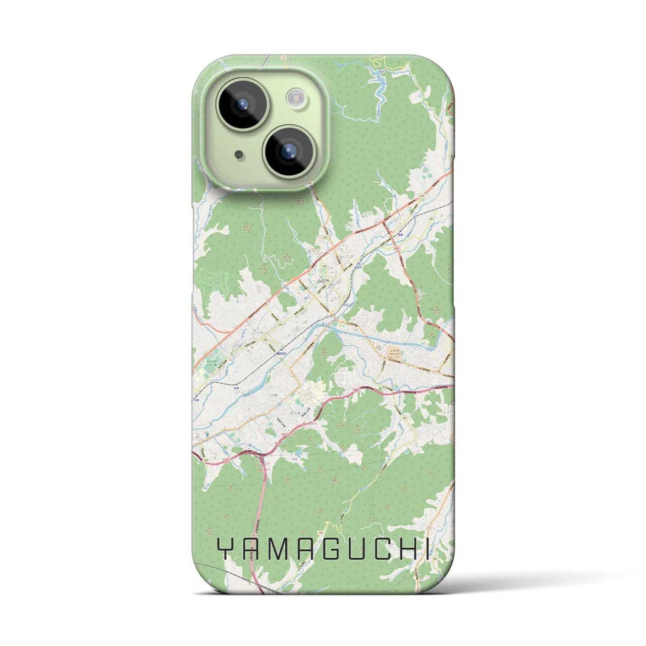 【山口】地図柄iPhoneケース（バックカバータイプ・ナチュラル）iPhone 15 用
