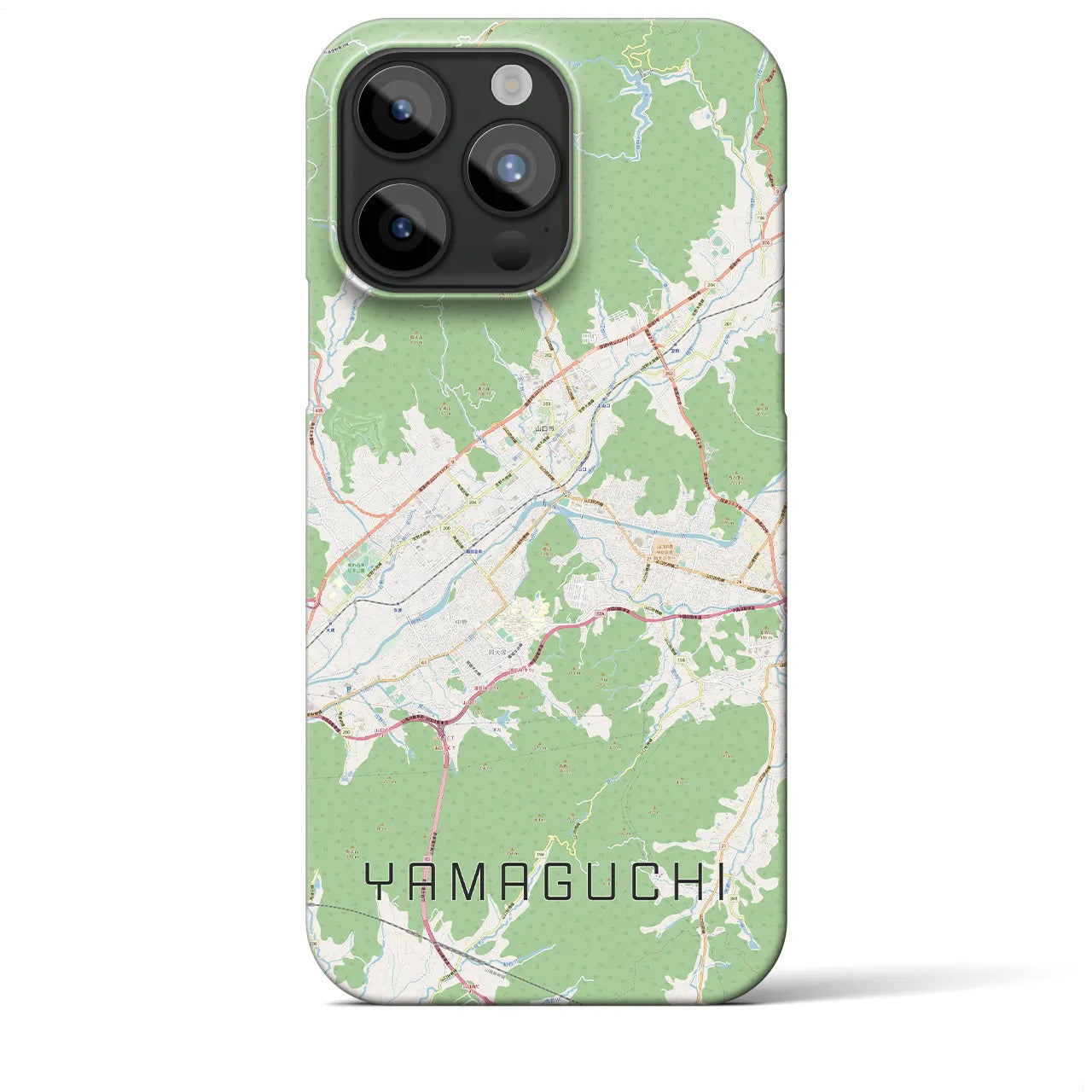 【山口】地図柄iPhoneケース（バックカバータイプ・ナチュラル）iPhone 15 Pro Max 用