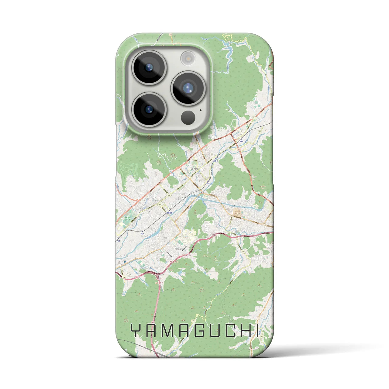 【山口】地図柄iPhoneケース（バックカバータイプ・ナチュラル）iPhone 15 Pro 用