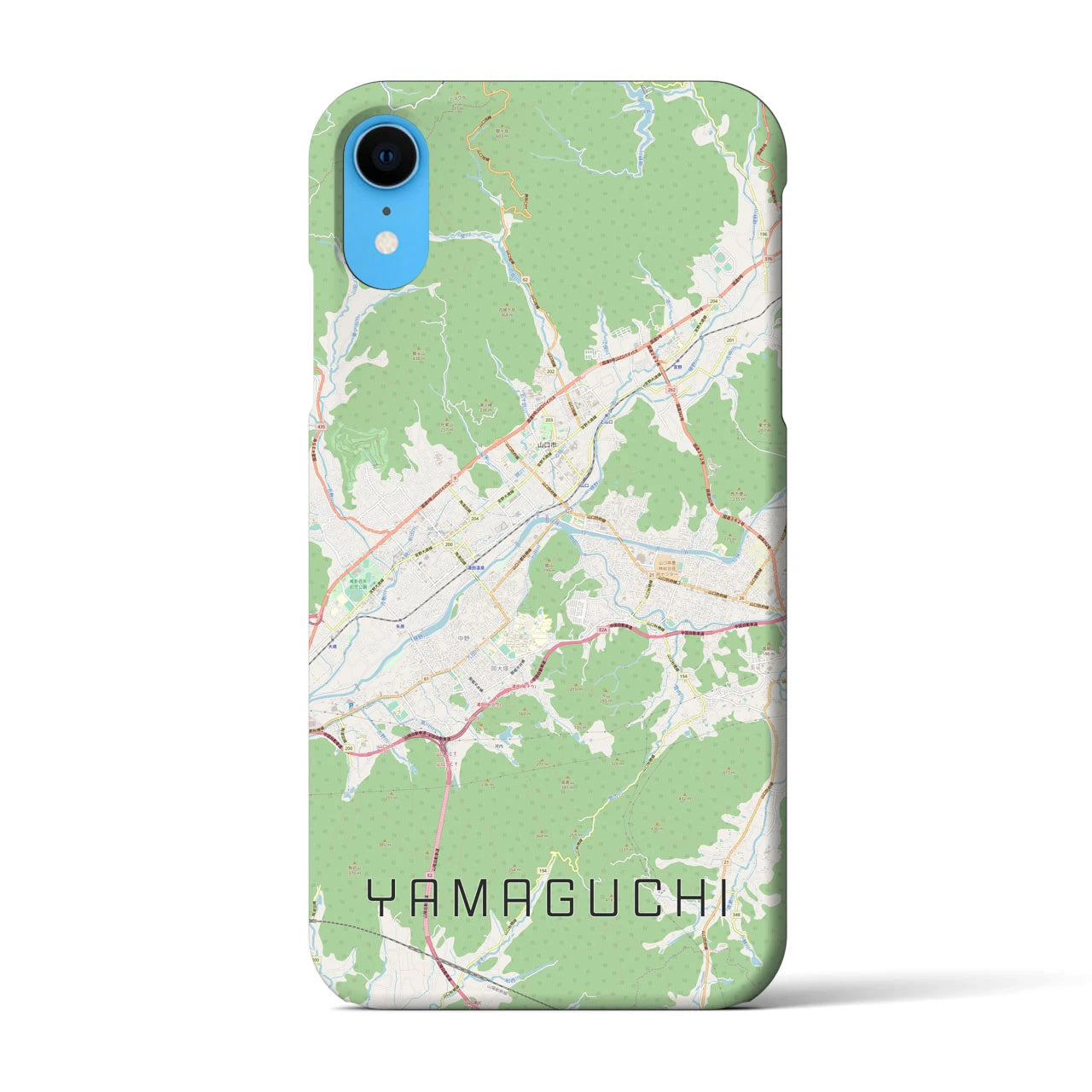【山口】地図柄iPhoneケース（バックカバータイプ・ナチュラル）iPhone XR 用