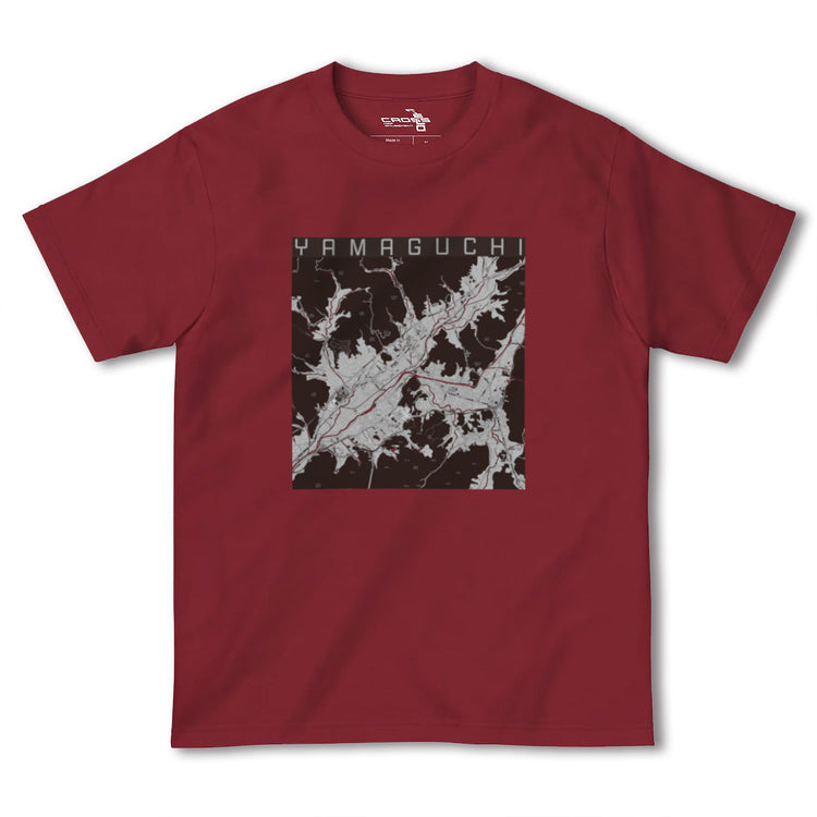【山口（山口県）】地図柄ヘビーウェイトTシャツ