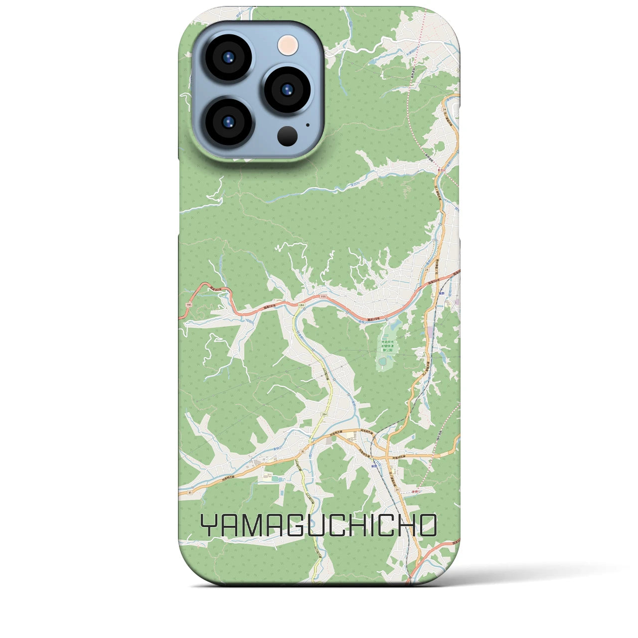 【山口町】地図柄iPhoneケース（バックカバータイプ・ナチュラル）iPhone 13 Pro Max 用