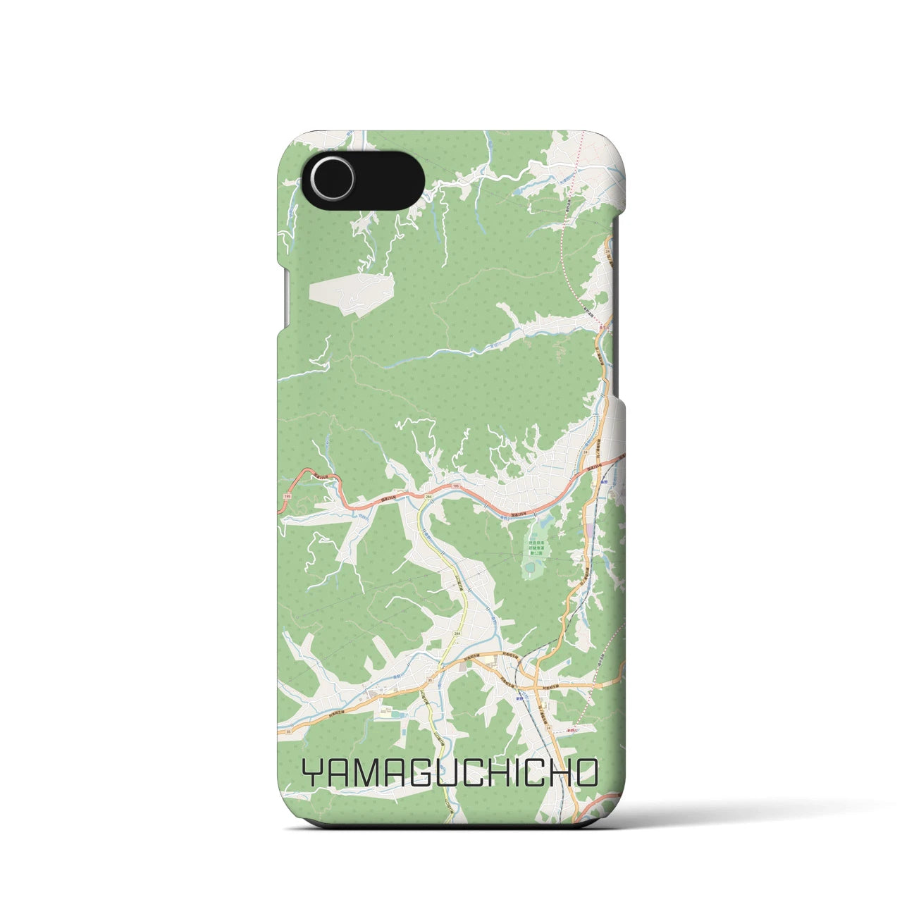 【山口町】地図柄iPhoneケース（バックカバータイプ・ナチュラル）iPhone SE（第3 / 第2世代） / 8 / 7 / 6s / 6 用