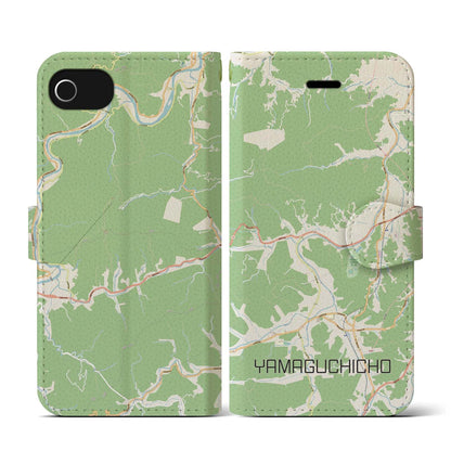 【山口町（徳島県）】地図柄iPhoneケース（手帳タイプ）ナチュラル・iPhone SE（第3 / 第2世代） / 8 / 7 / 6s / 6 用