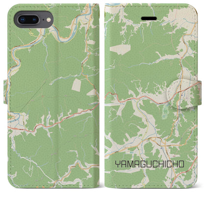 【山口町（徳島県）】地図柄iPhoneケース（手帳タイプ）ナチュラル・iPhone 8Plus /7Plus / 6sPlus / 6Plus 用