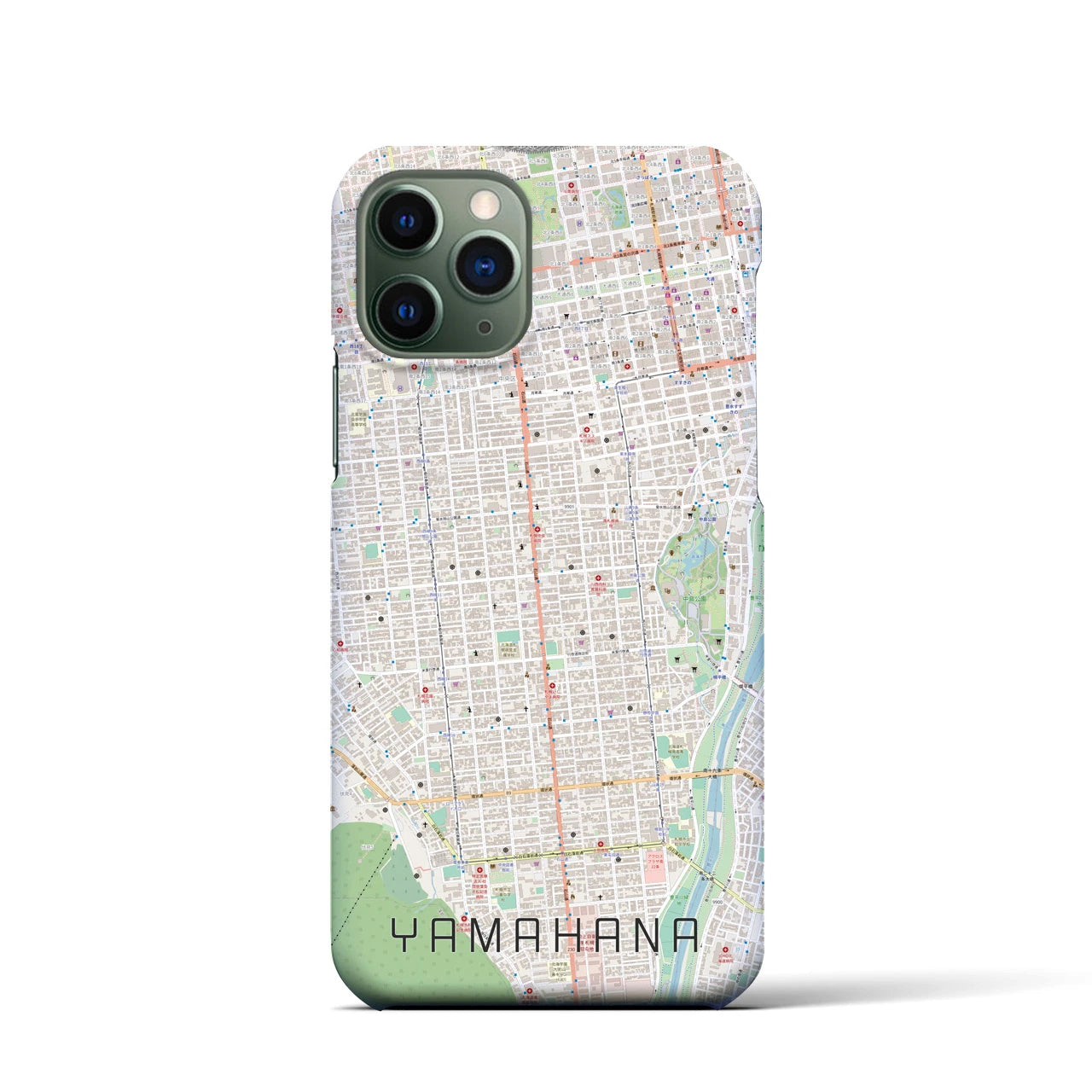 【山鼻】地図柄iPhoneケース（バックカバータイプ・ナチュラル）iPhone 11 Pro 用