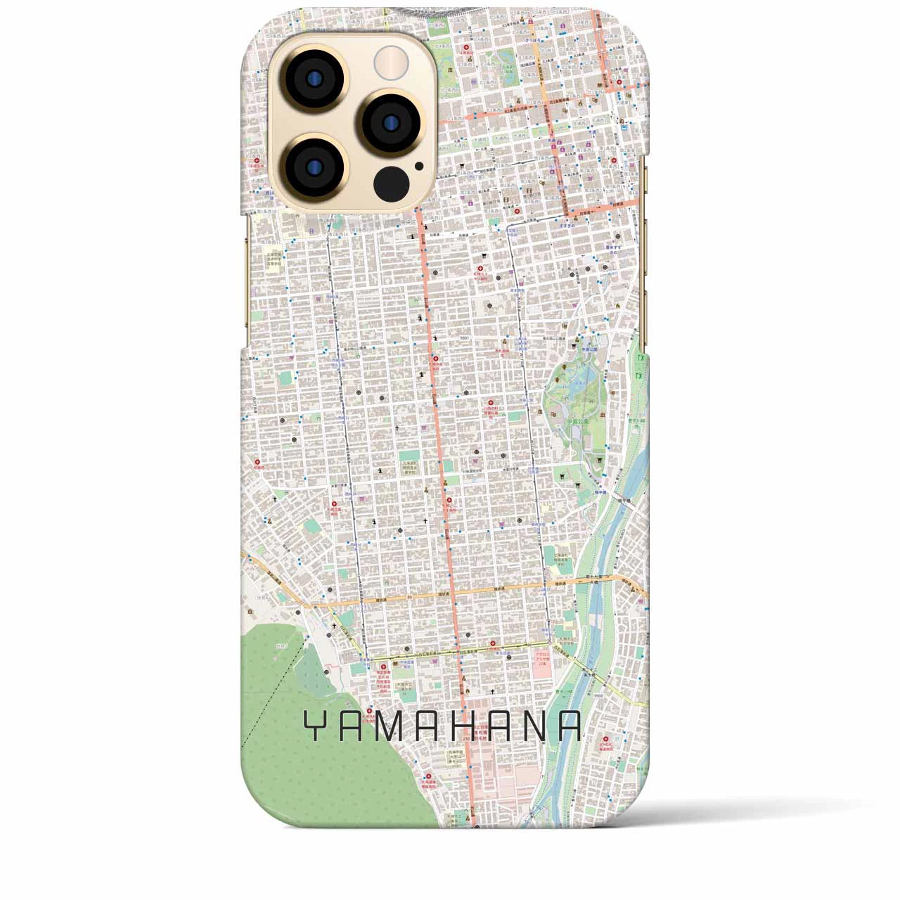 【山鼻】地図柄iPhoneケース（バックカバータイプ・ナチュラル）iPhone 12 Pro Max 用