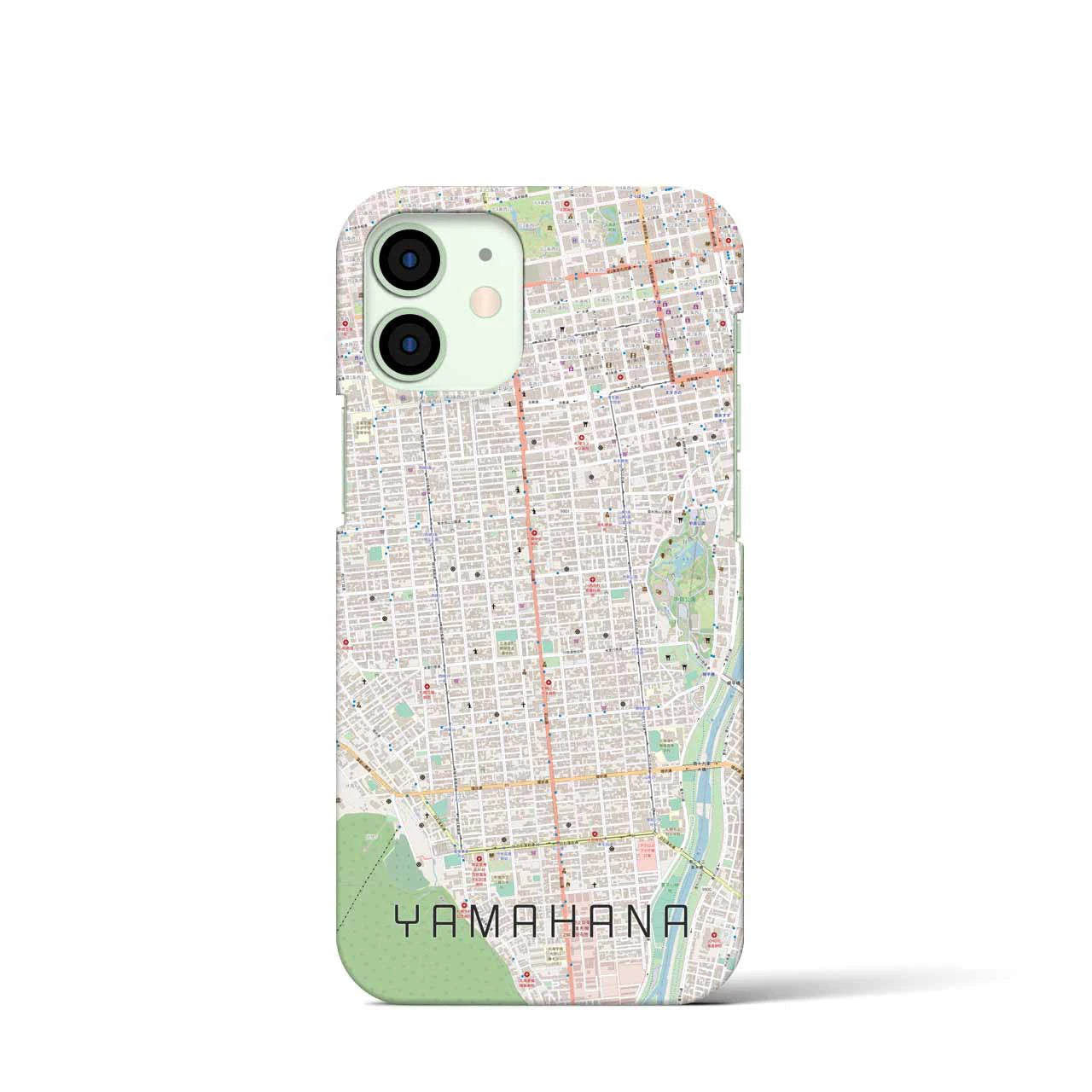 【山鼻】地図柄iPhoneケース（バックカバータイプ・ナチュラル）iPhone 12 mini 用