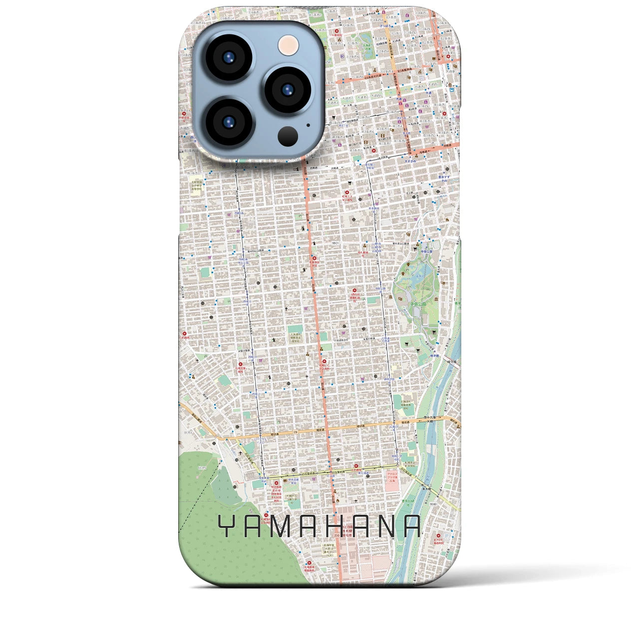 【山鼻】地図柄iPhoneケース（バックカバータイプ・ナチュラル）iPhone 13 Pro Max 用
