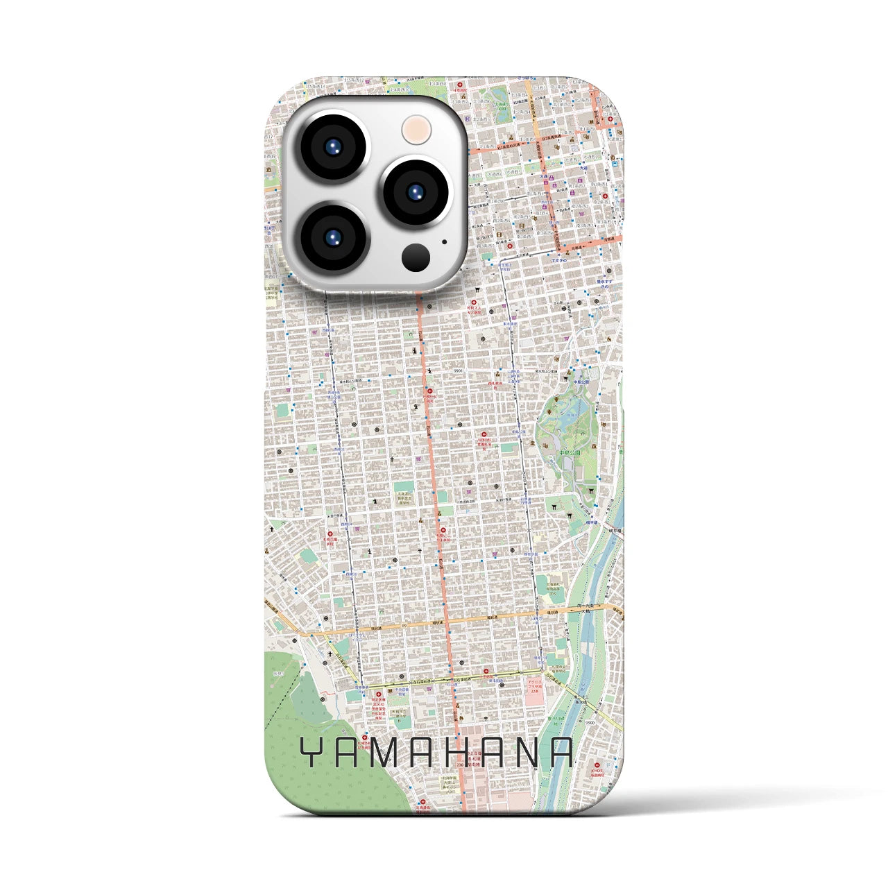 【山鼻】地図柄iPhoneケース（バックカバータイプ・ナチュラル）iPhone 13 Pro 用