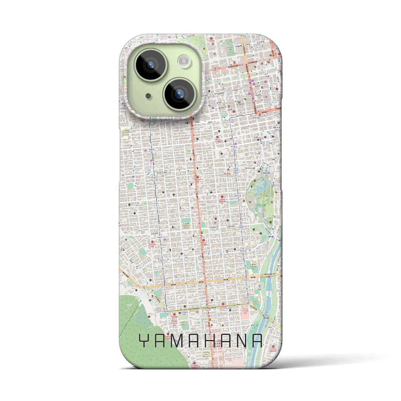 【山鼻】地図柄iPhoneケース（バックカバータイプ・ナチュラル）iPhone 15 用