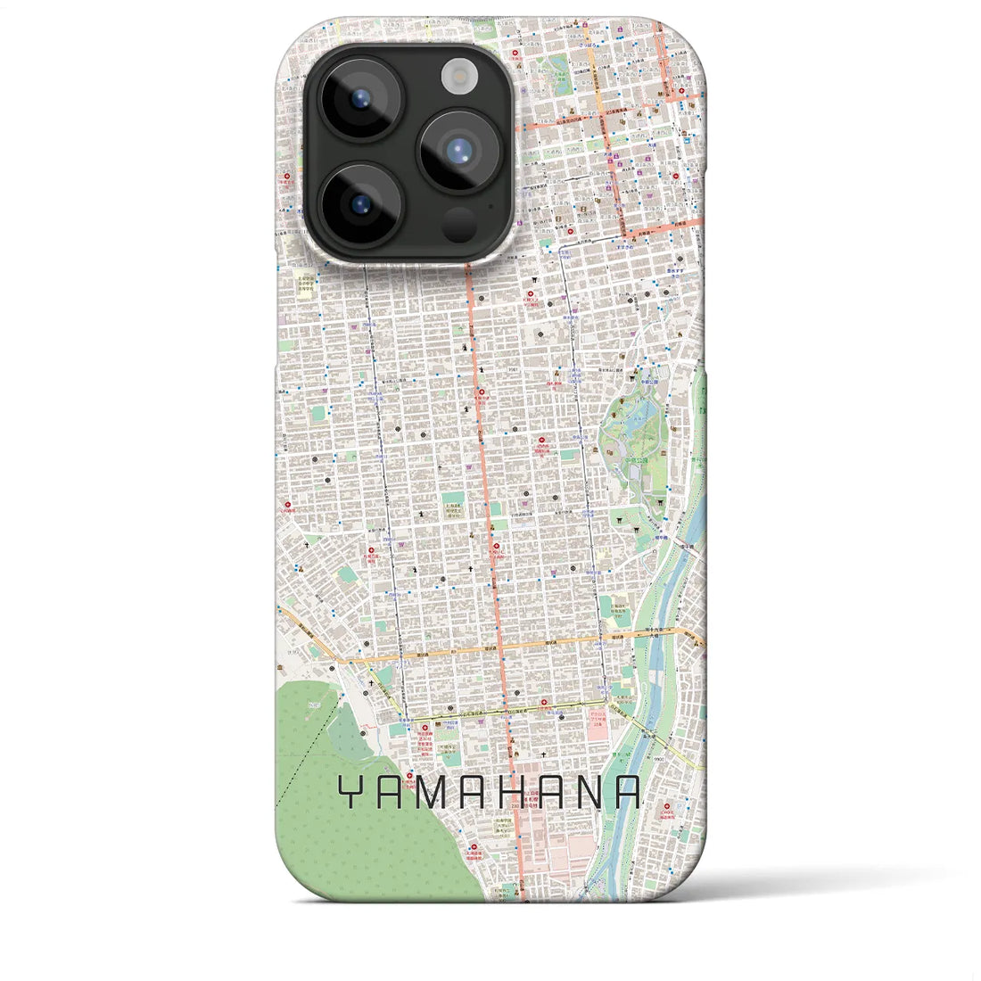 【山鼻】地図柄iPhoneケース（バックカバータイプ・ナチュラル）iPhone 15 Pro Max 用