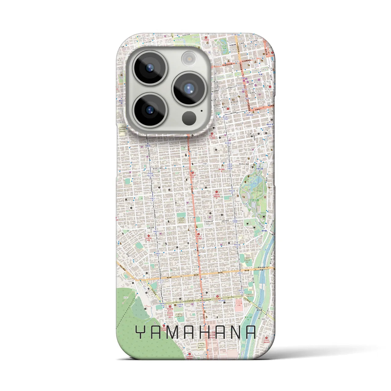 【山鼻】地図柄iPhoneケース（バックカバータイプ・ナチュラル）iPhone 15 Pro 用