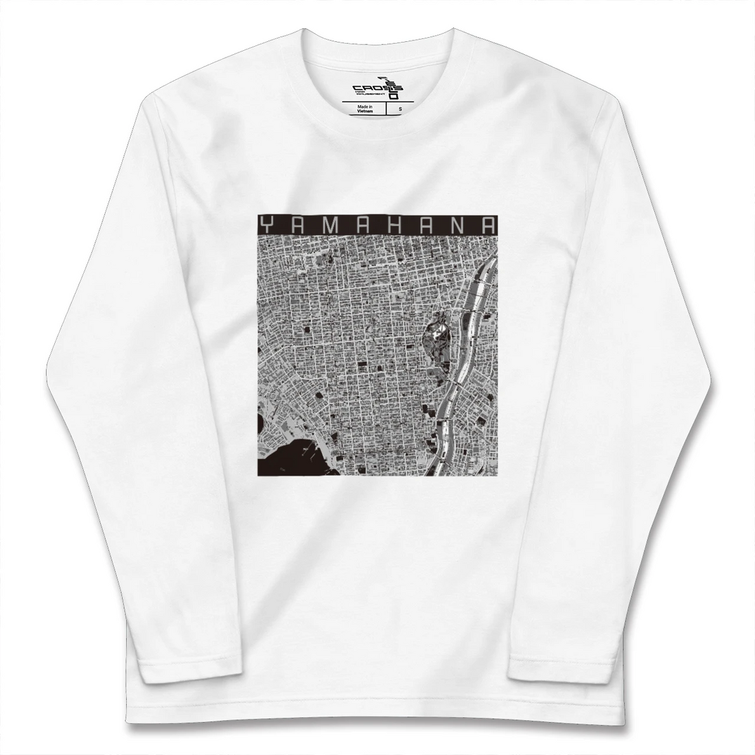 【山鼻(北海道)】地図柄ロングスリーブTシャツ