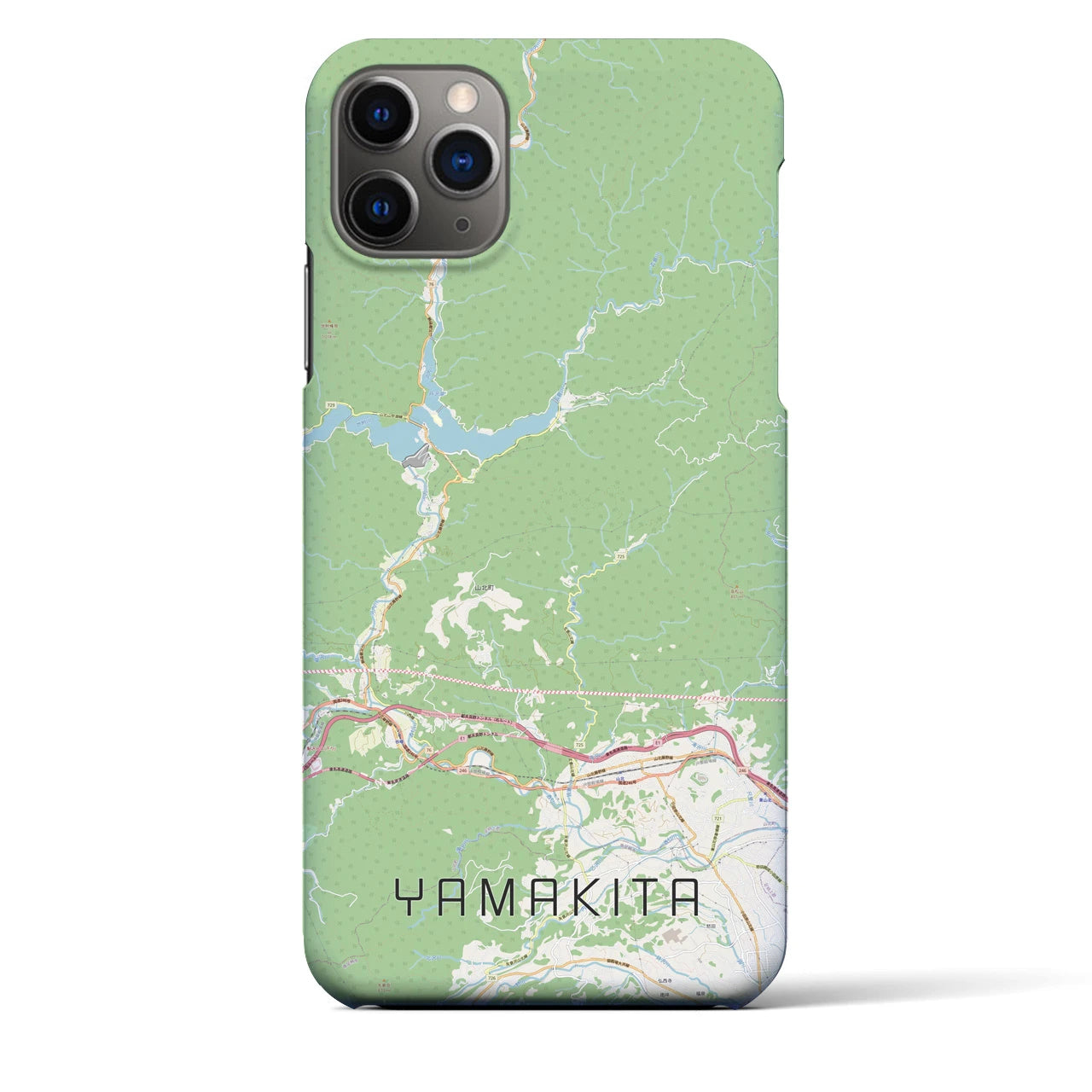 【山北】地図柄iPhoneケース（バックカバータイプ・ナチュラル）iPhone 11 Pro Max 用