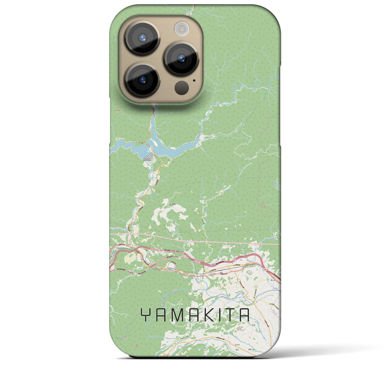 【山北】地図柄iPhoneケース（バックカバータイプ・ナチュラル）iPhone 14 Pro Max 用