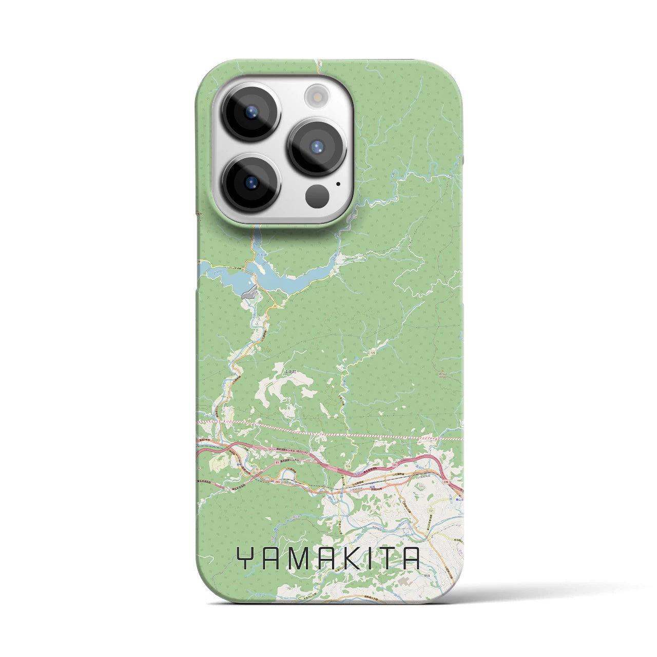 【山北】地図柄iPhoneケース（バックカバータイプ・ナチュラル）iPhone 14 Pro 用