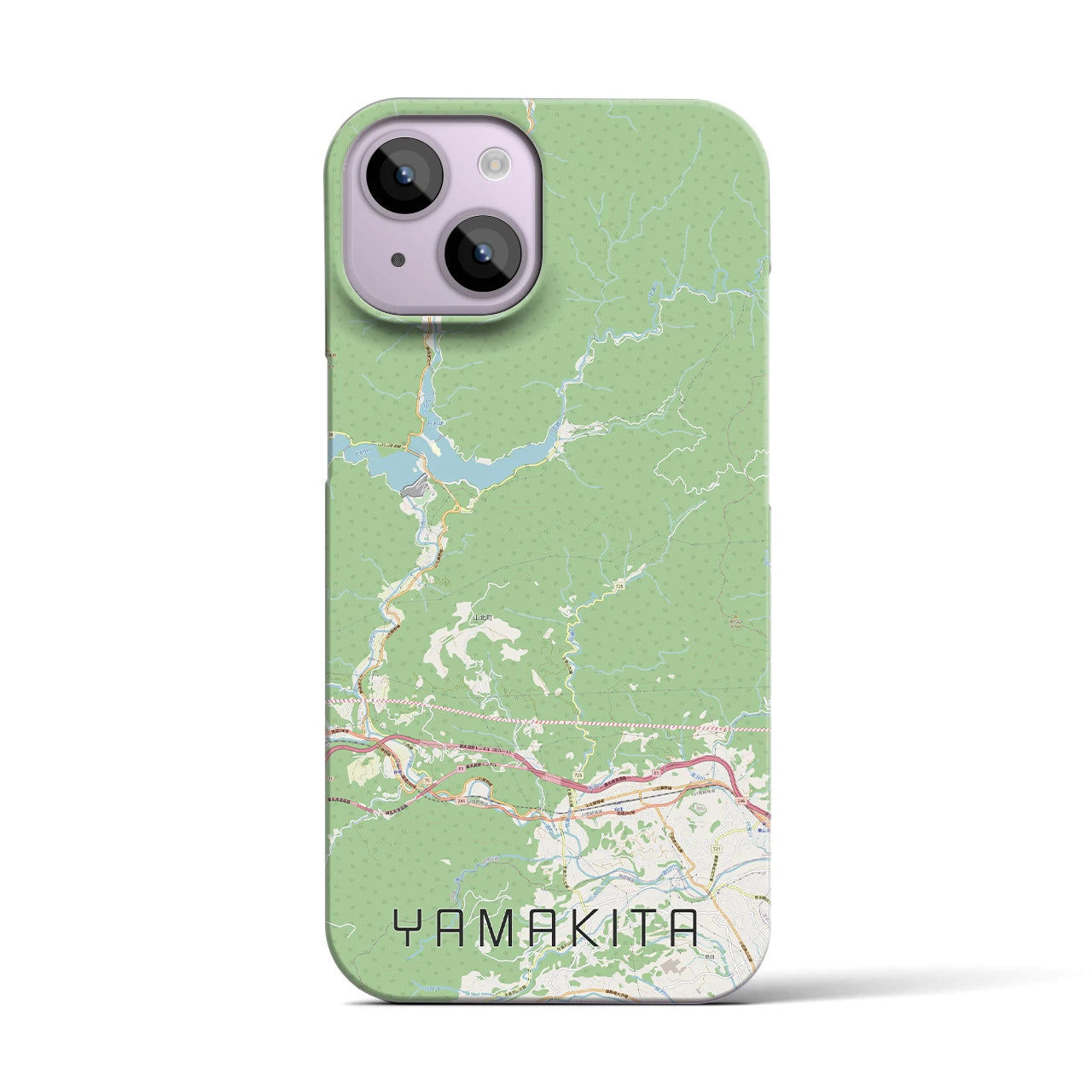 【山北】地図柄iPhoneケース（バックカバータイプ・ナチュラル）iPhone 14 用