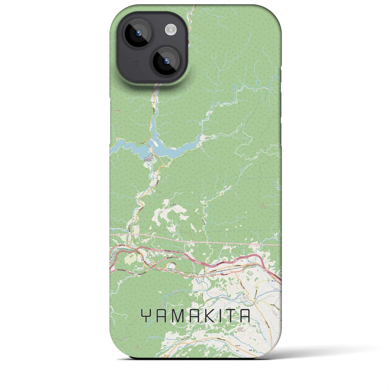 【山北】地図柄iPhoneケース（バックカバータイプ・ナチュラル）iPhone 14 Plus 用